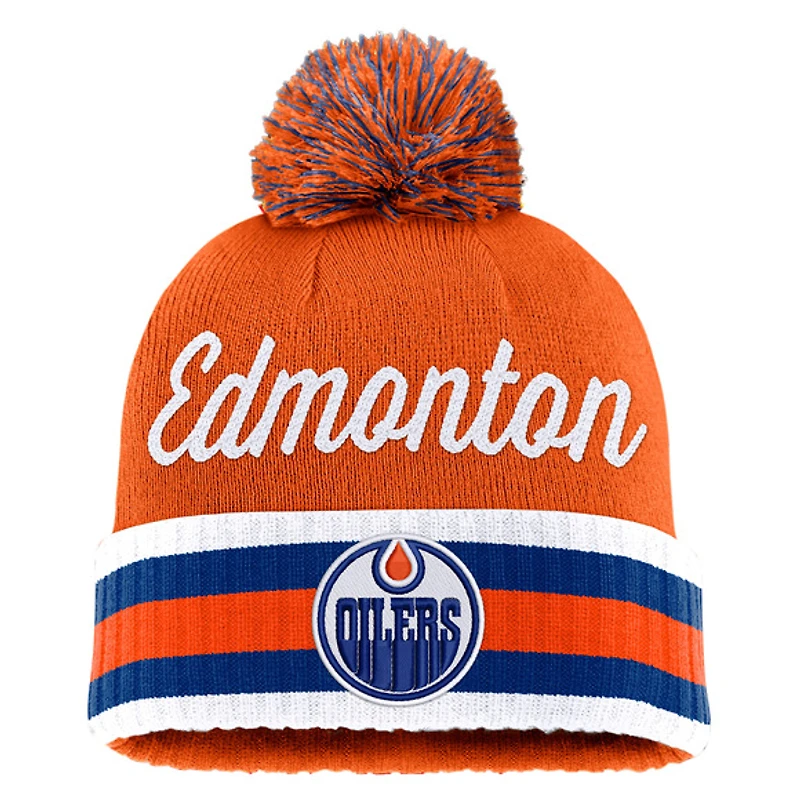 Draft 2026 Authentic Pro Edmonton Oilers - Adult Cuffed Beanie with Pompom