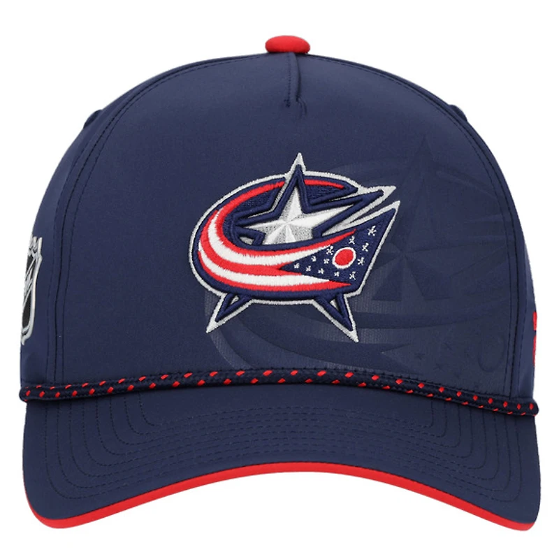 Draft 2026 Authentic Pro Blue Jackets de Columbus - Casquette ajustable pour adulte