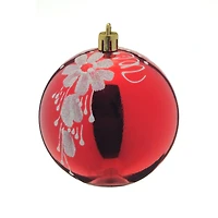 Red & White Floral Mirror Ornaments
