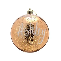 Mercury Gold & White Floral Mirror Ornaments