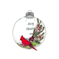 Clear Glass Cardinal Ornament