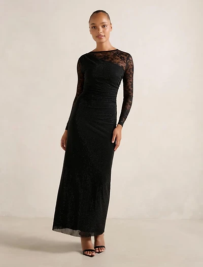 Natalie Heatseal Lace Maxi Dress