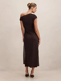 Paris Lace Asymmetric Midi Dress