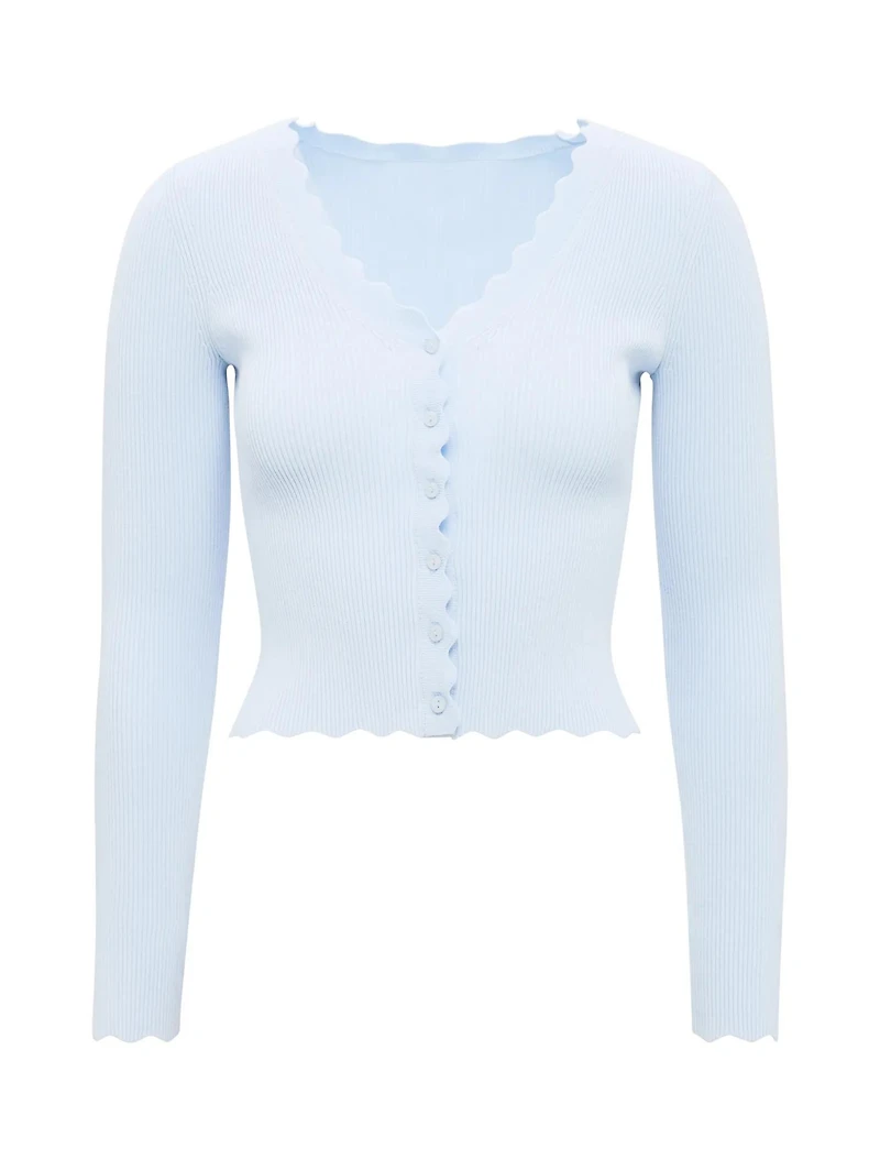 Sally Scallop Trim Knit Cardigan