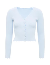 Sally Scallop Trim Knit Cardigan