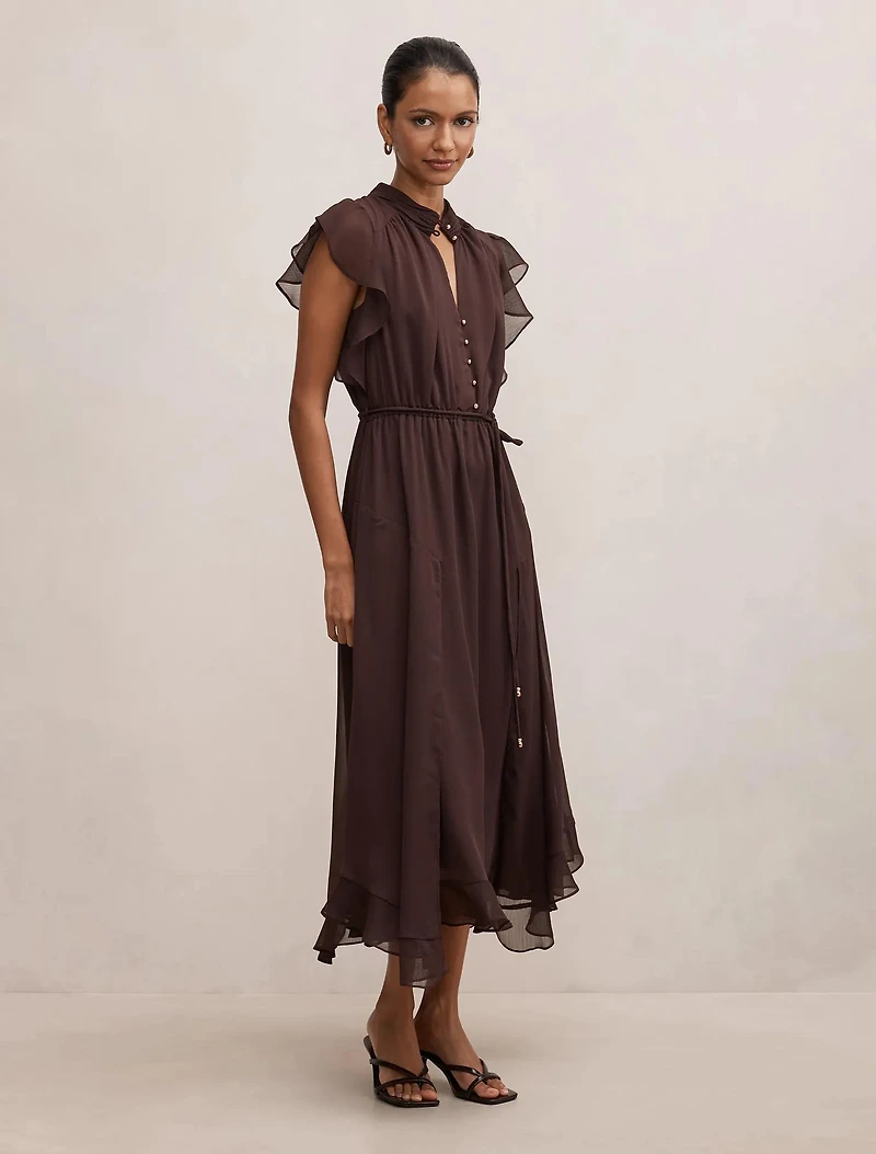 Maxwell Petite Flutter Sleeve Midi