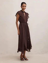 Maxwell Petite Flutter Sleeve Midi