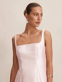 Kayla Structured Satin Midi Dress