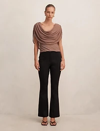 Olivia Draped Mesh Cape Top