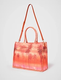 Pamela Palm Tree Print Tote Bag