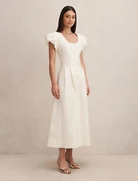 Lily Scoop Jacquard Midi Dress