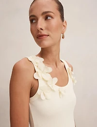 Pia Applique Scoop Neck Tank Top