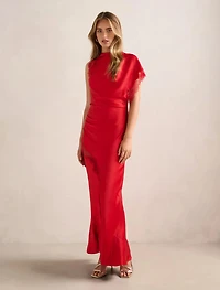 Kody Satin Lace Asym Dress