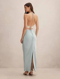 Kelli Lace Strappy Satin Maxi Dress