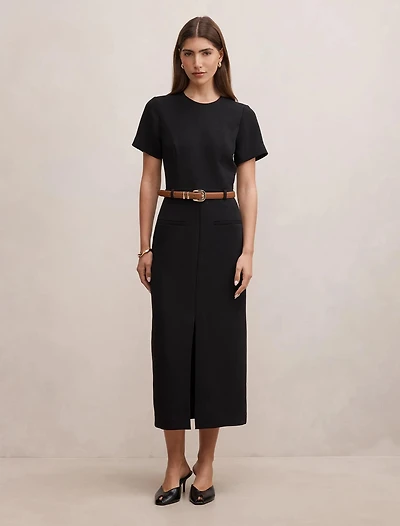 Bailee Belted Tailored Midi