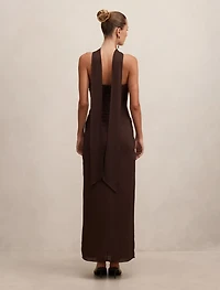 Arli Strapless Ruched Maxi Dress