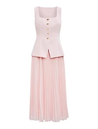 Halsey Petite Pleated Waistcoat Maxi