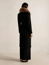 Chelsea Double Breasted Fur Collar Coat
