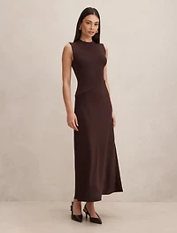 Jayden Satin Mixed Midi Dress