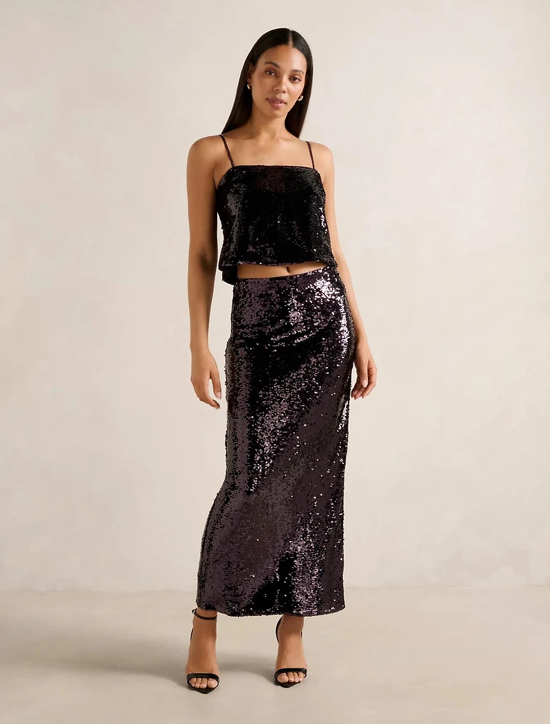 Nora Sequin Midi Skirt