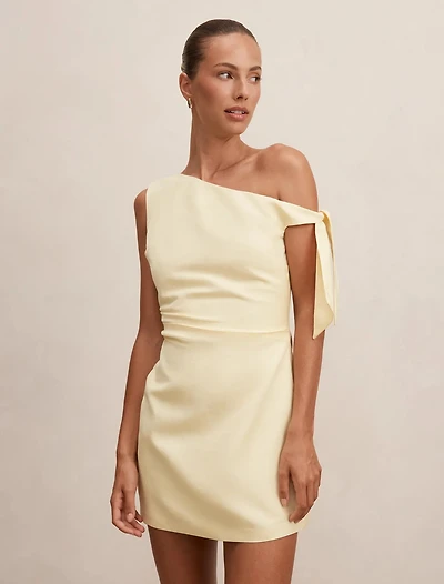 Cinzia Tipped Shoulder Linen Mini Dress