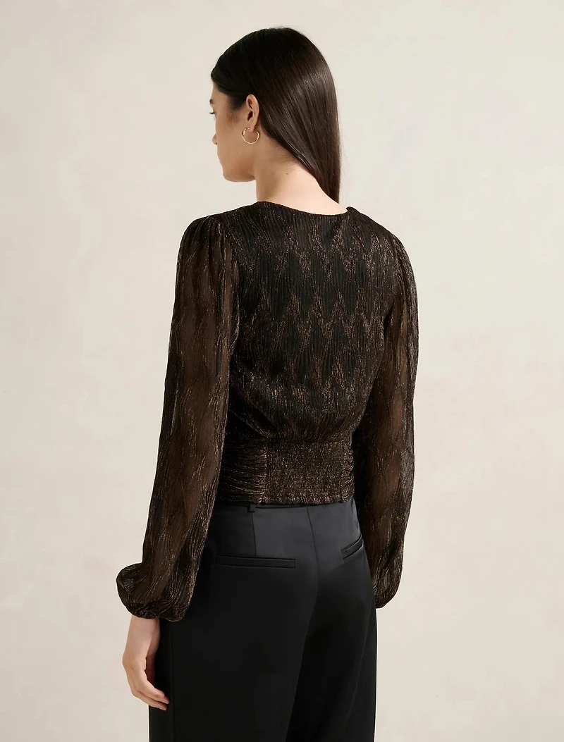 Odette Plisse Wrap Top