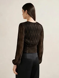 Odette Plisse Wrap Top