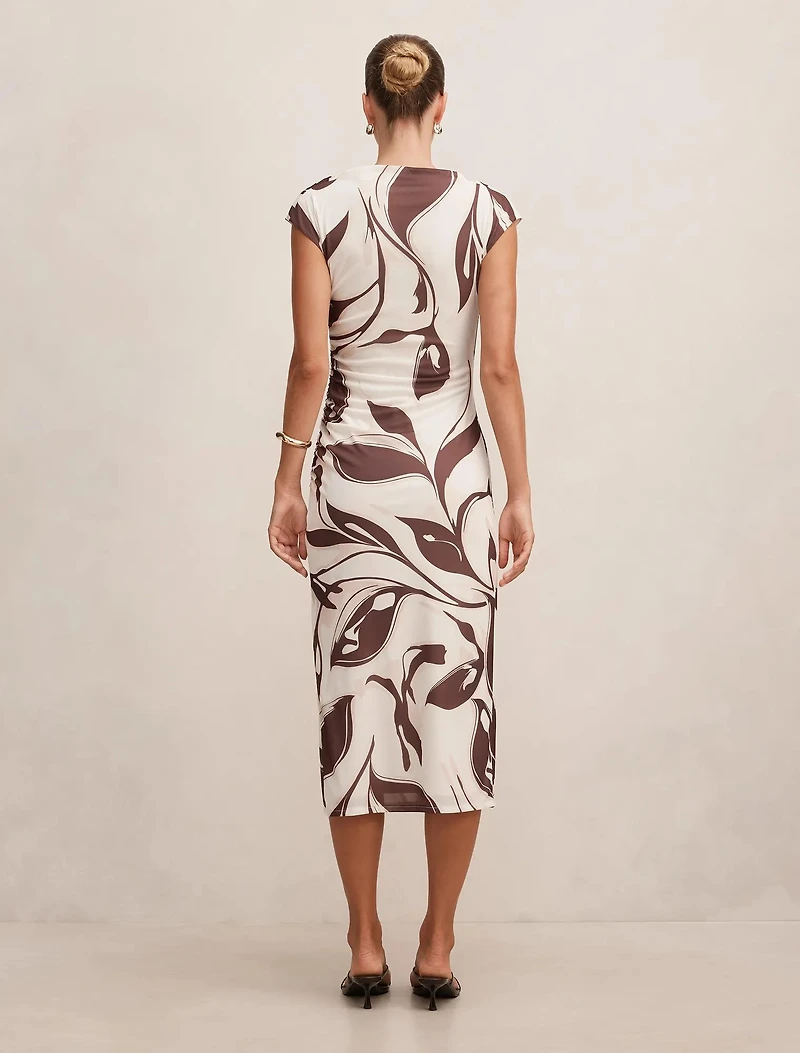 Emery Mesh Ruched Dress