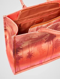 Pamela Palm Tree Print Tote Bag