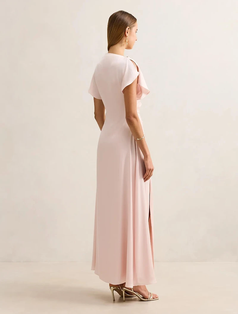 Genevieve Satin Drape Maxi Dress