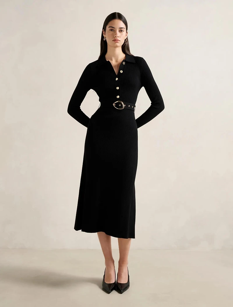 Kelani Belted Midi Dress