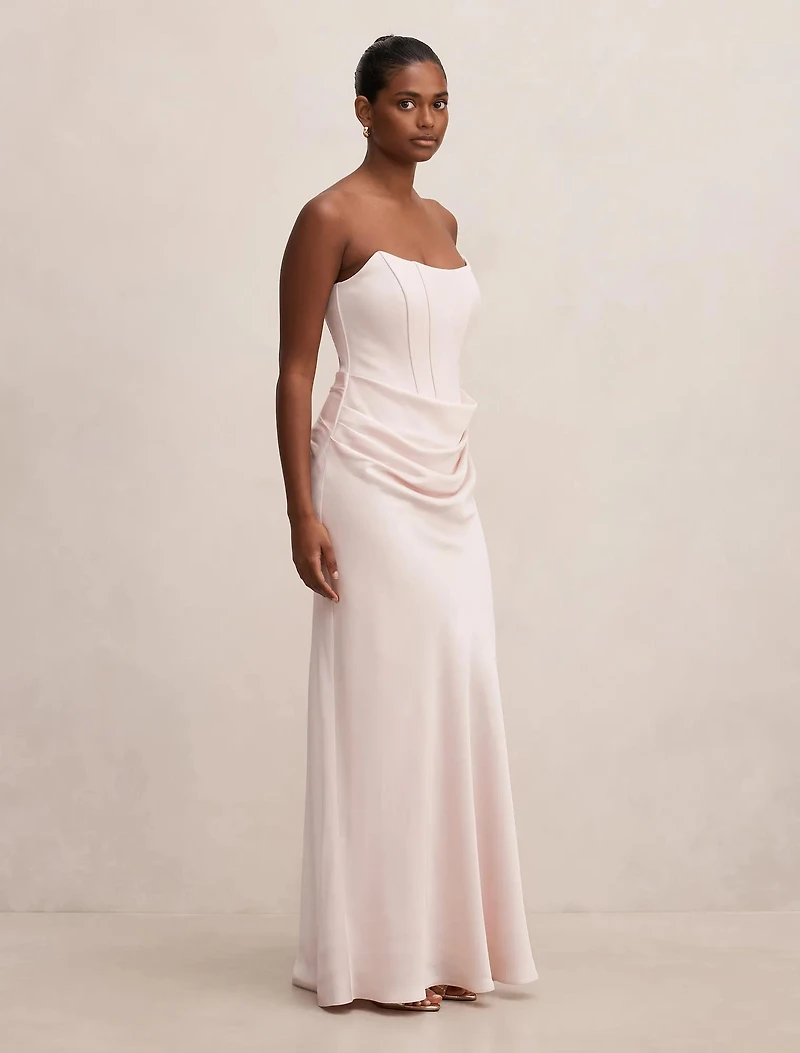 Isra Petite Drape Strapless Maxi