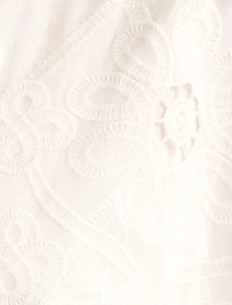 Valeria Short Sleeve Broderie Midi Dress