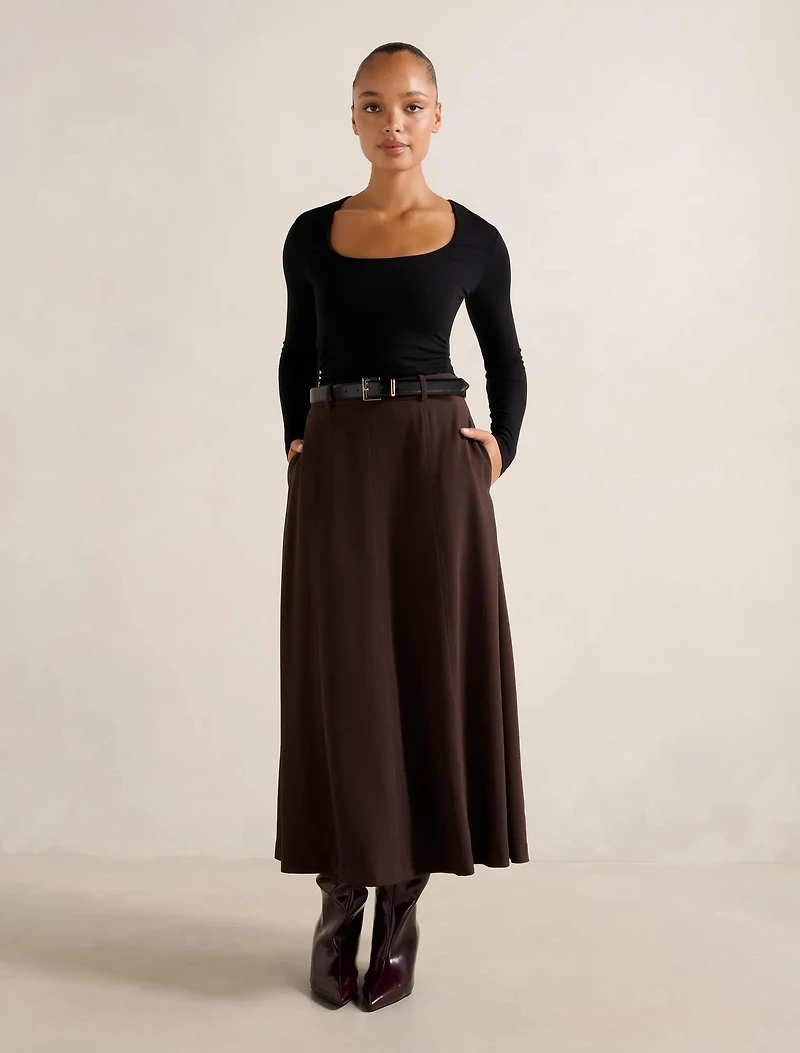 Celine Belted Midi Skirt