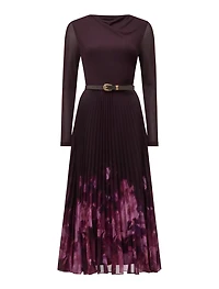Adelina 2-in-1 Pleat Midi Dress