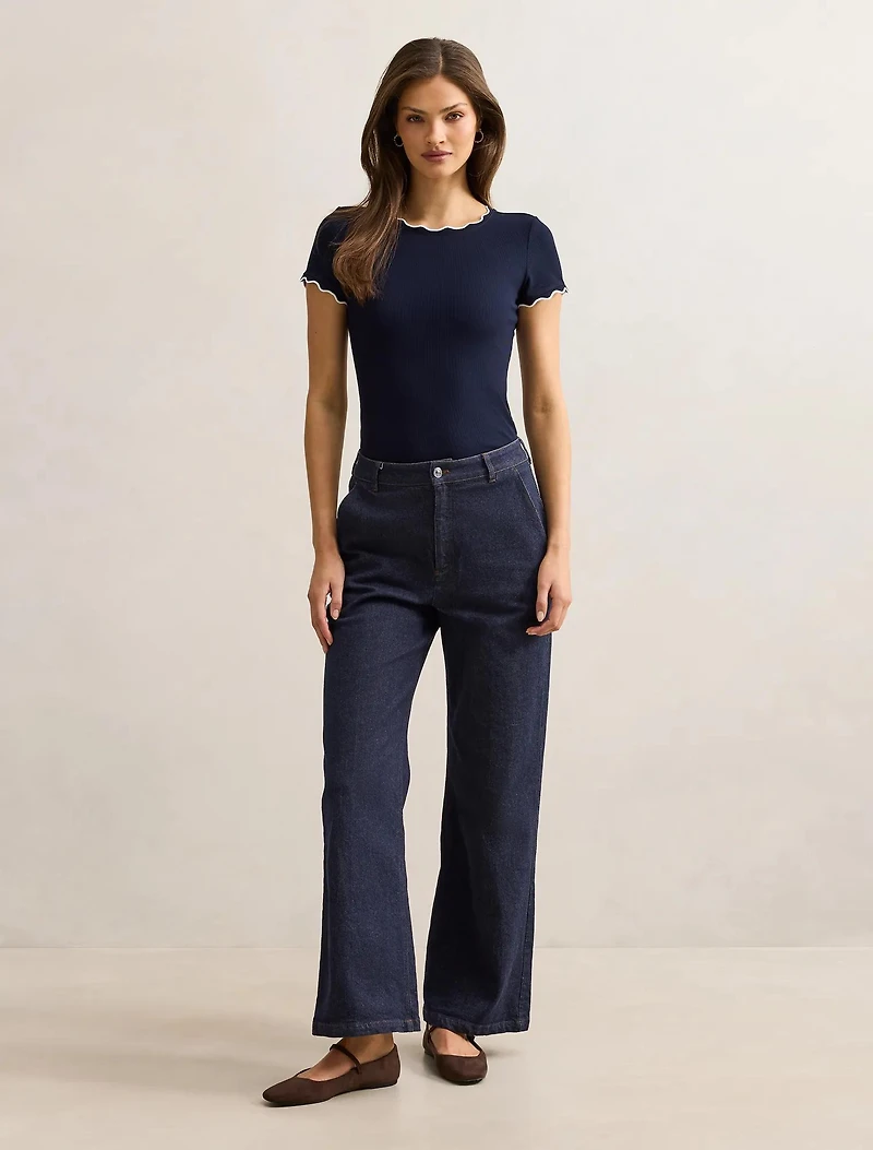 Rebecca Scallop Trim Top