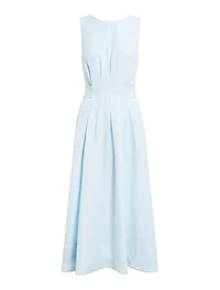 Rosie Linen Sleeveless Tuck Midi Dress