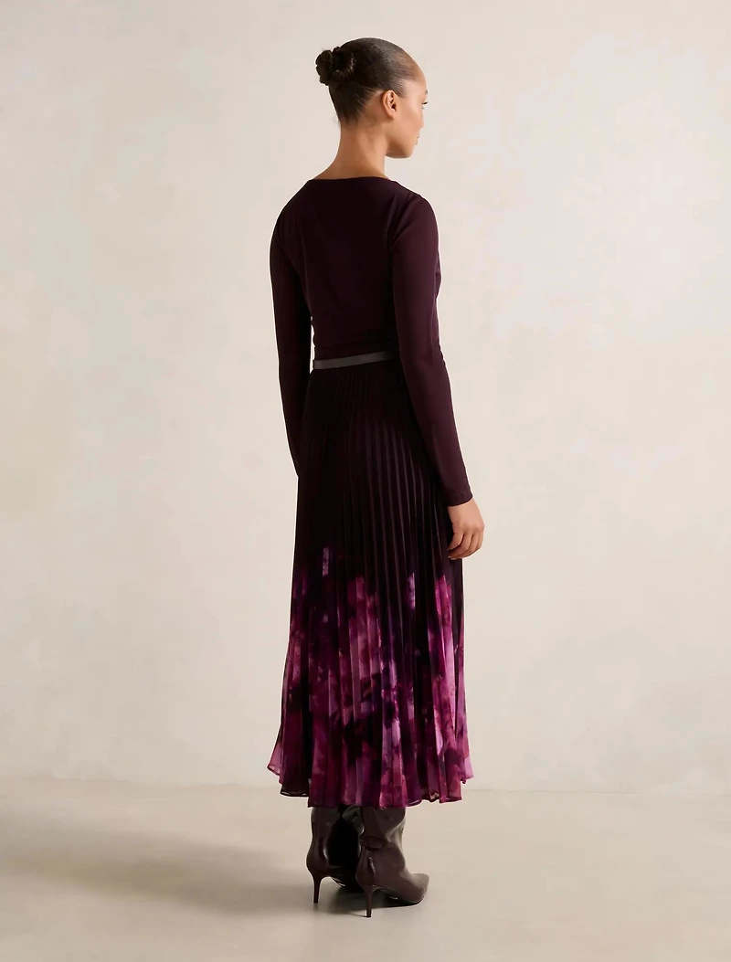 Adelina 2-in-1 Pleat Midi Dress