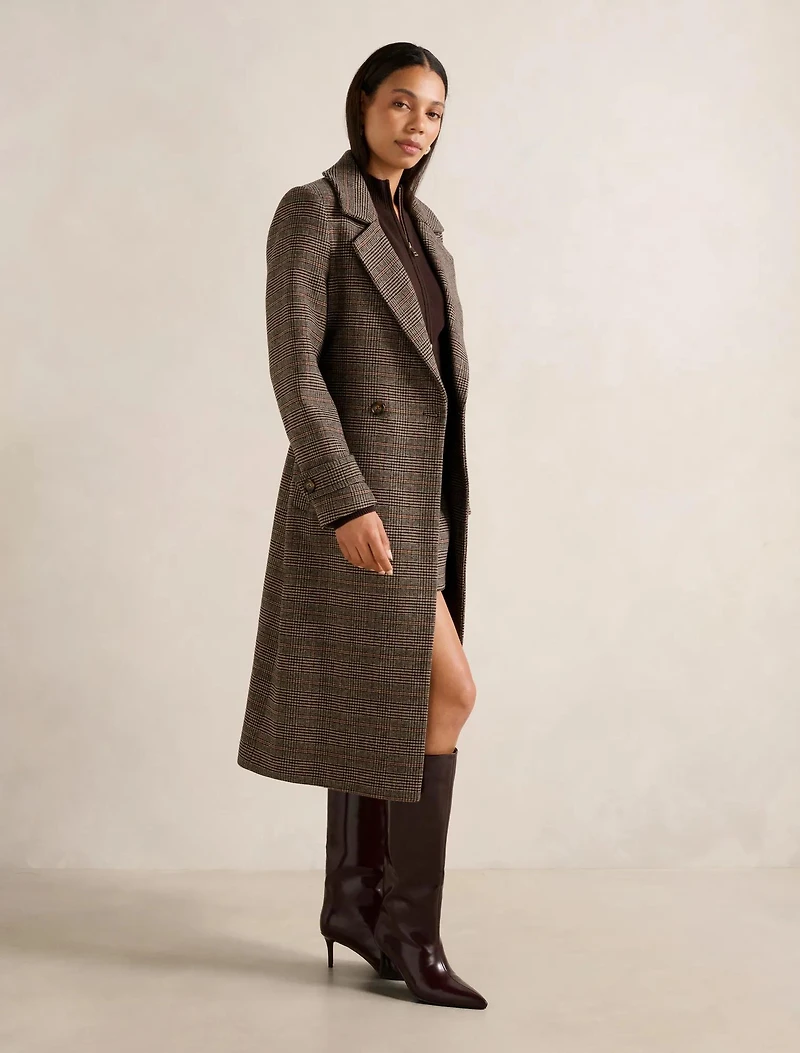 Luccia Belted Check Coat