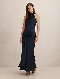 Abby Halter Satin Maxi
