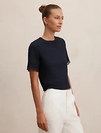 Rosemary Lace Trim Tee