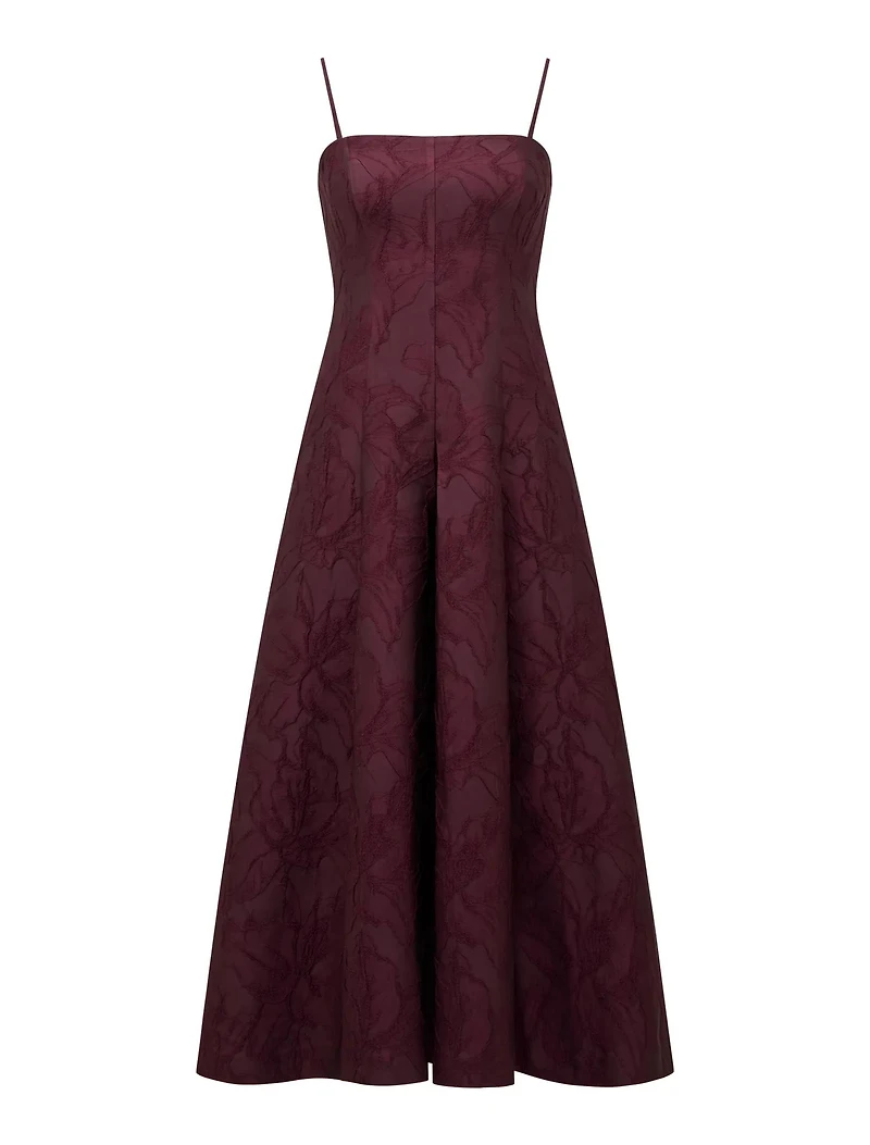 Charlotte Strapless Jacquard Midi Dress