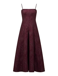 Charlotte Strapless Jacquard Midi Dress