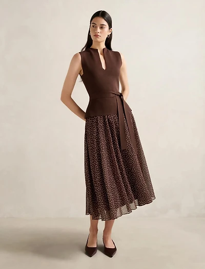 Catherine Woven Mix Knit Dress