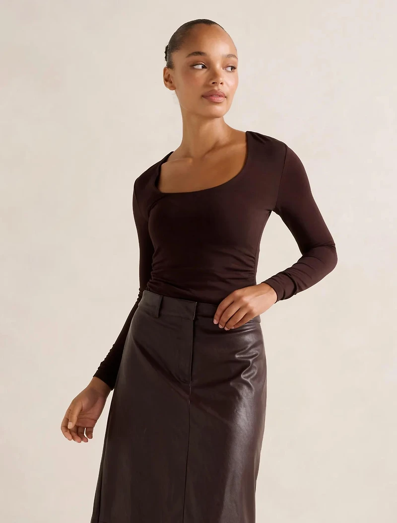 Jacqui Scoop Long Sleeve Top