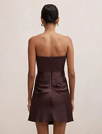 Isra Petite Drape Strapless Mini