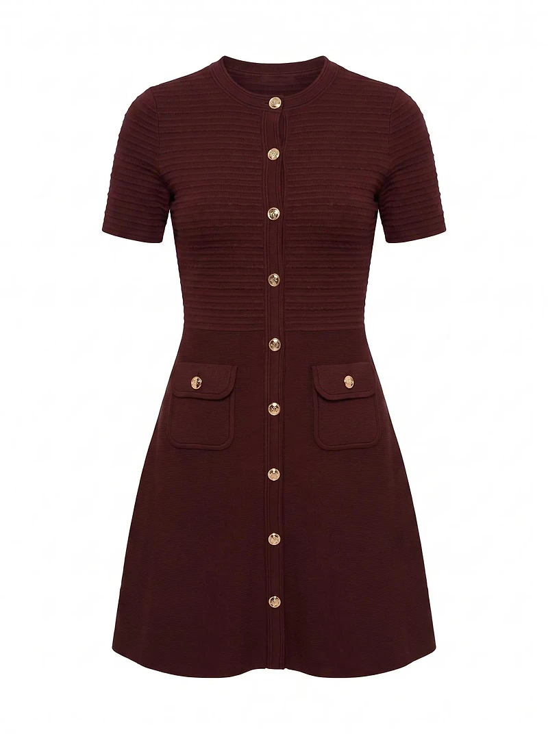Anika Stitch Interest Knit Mini Dress
