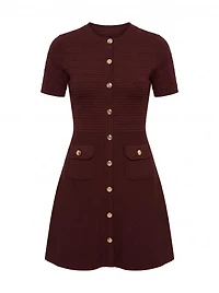 Anika Stitch Interest Knit Mini Dress
