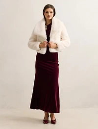 Jordana Asymmetric Velvet Maxi Dress