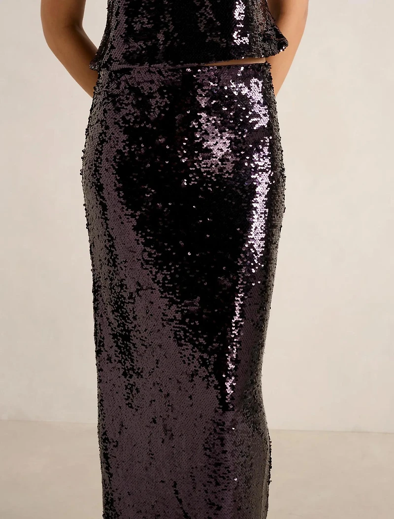 Nora Sequin Midi Skirt